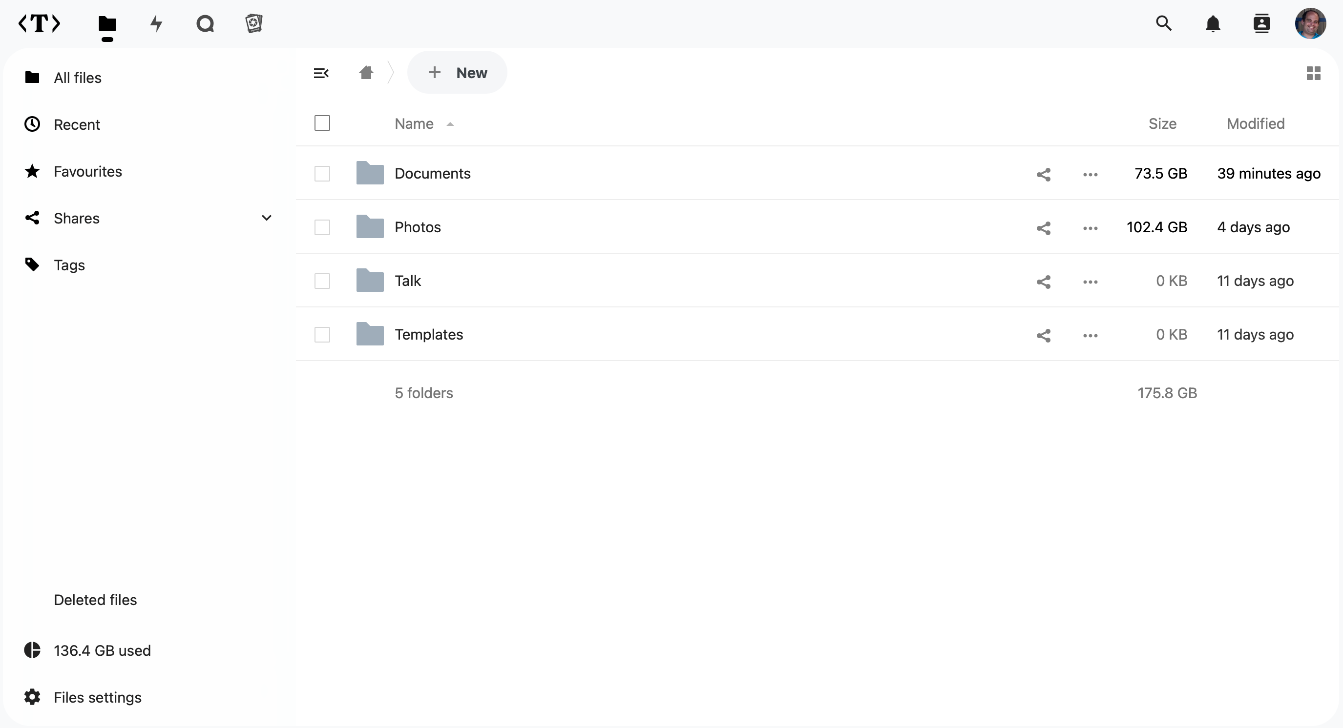 A view of my Nextcloud instance.