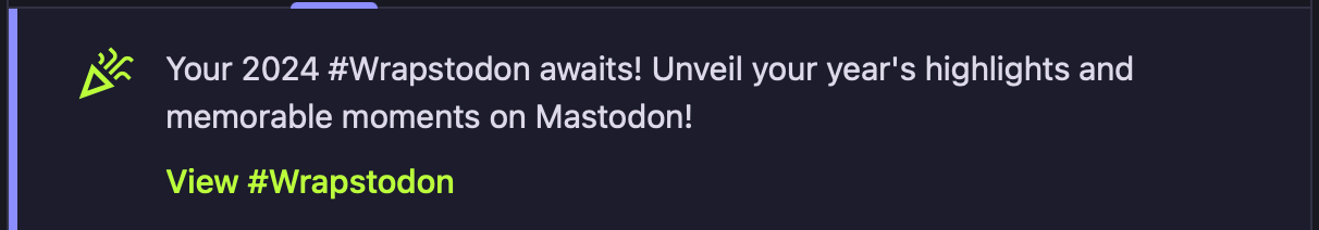 Screenshot of the Wrapstodon Notification